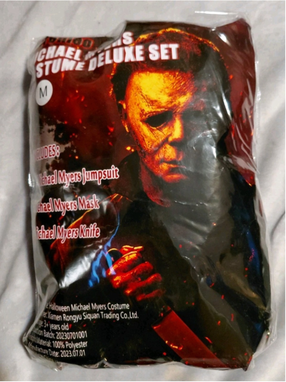Michael Myers Costume Mens Halloween Cosplay Jumpsuit Mask Knife Size Medium New